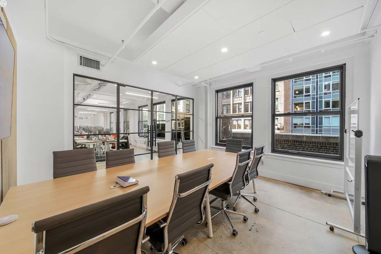 Conference room with long table