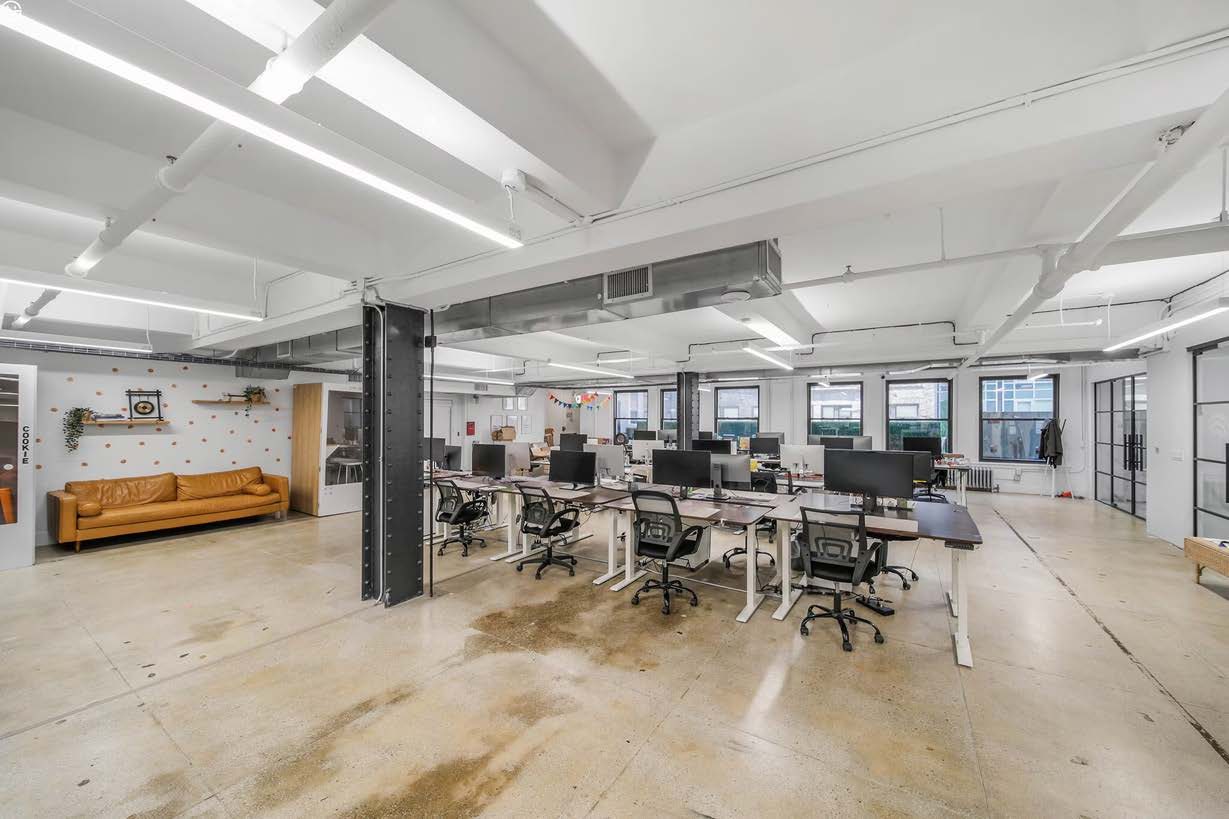 Open plan fitted floor in the building